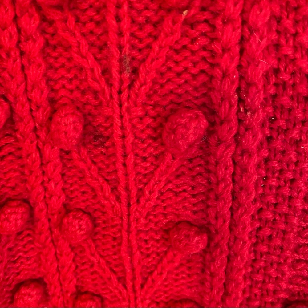 Vintage Red Cable Knit Cardigan - Picture 9 of 9
